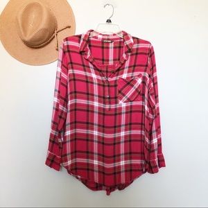 Women’s Peyton Jensen Red Tartan Plaid Top